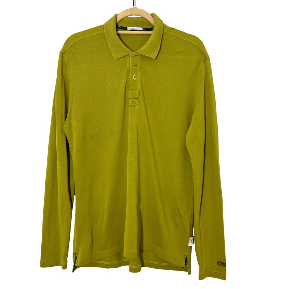 Rewoolution Italy Polo Shirt Mens L‎ Merino Wool Long Sleeve Sustainable Preppy